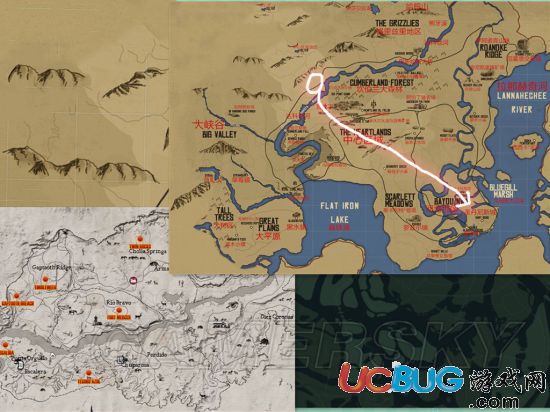 《荒野大鏢客救贖2》大地圖地理位置分析說明