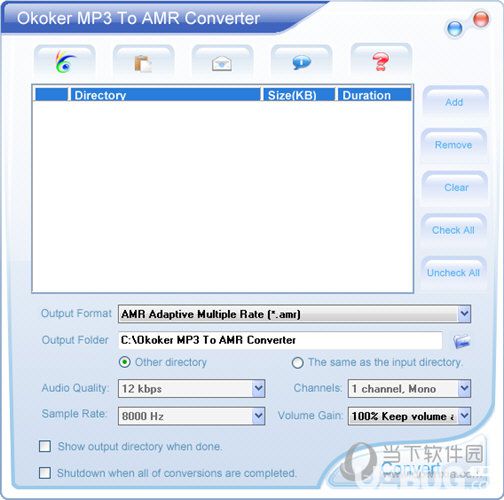 Okoker MP3 to AMR Converter