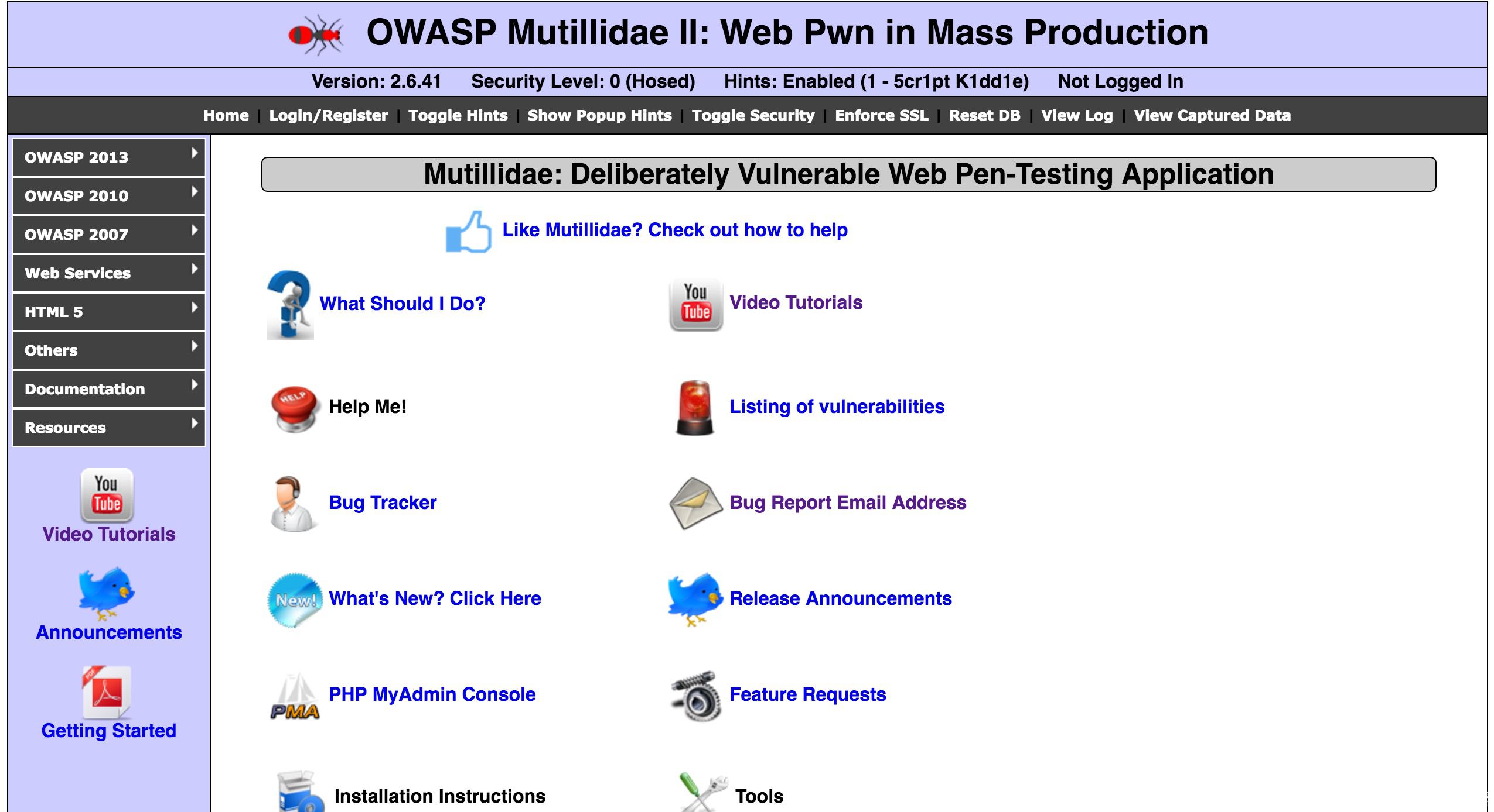 OWASP Mutillidae II 2.7.10 免費(fèi)版