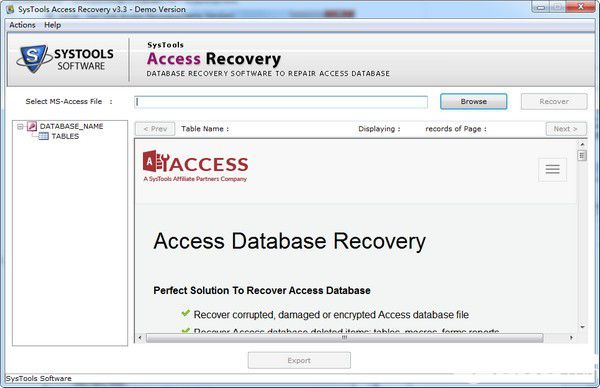 SysTools Access recovery(Access數(shù)據(jù)庫恢復軟件)