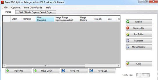 Free PDF Splitter Merger 4dots(PDF分割合并軟件)