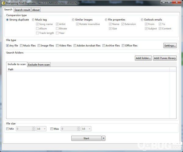 Manyprog Find Duplicate Files(重復文件查找軟件)