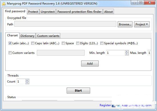 Manyprog PDF Password Recovery