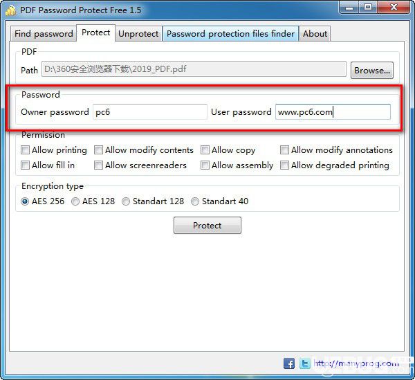 PDF Password Protect Free(PDF文件加密軟件)v1.5免費(fèi)版【3】