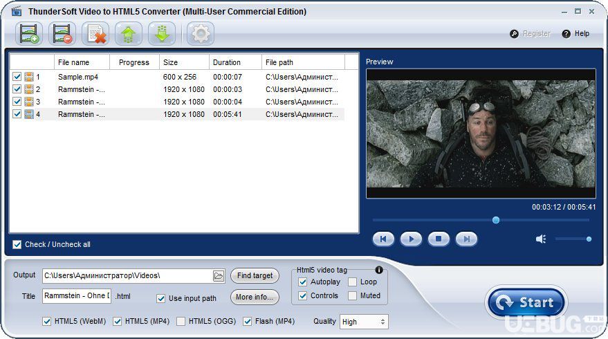 ThunderSoft Video to HTML5 Converter