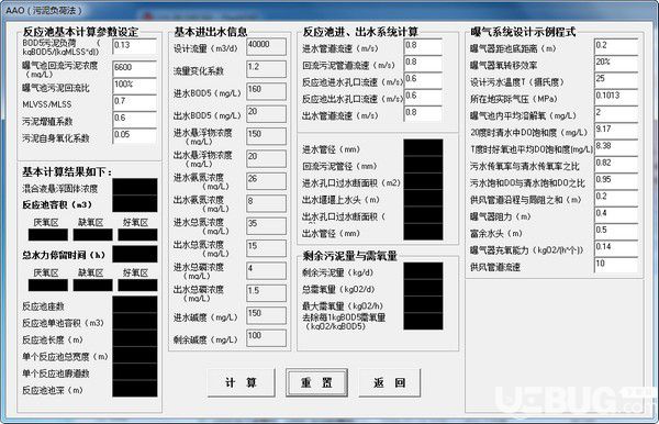 AAO設(shè)計(jì)(污泥負(fù)荷法)計(jì)算軟件