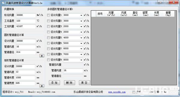 風(fēng)量風(fēng)速管道設(shè)計(jì)計(jì)算器