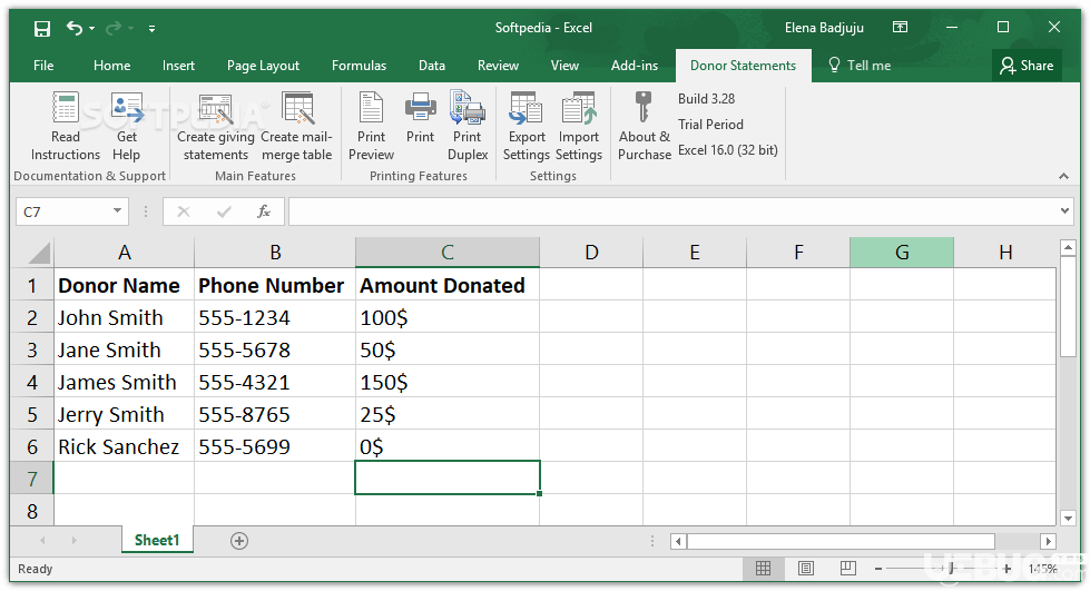 Non-Profit Donor Statements