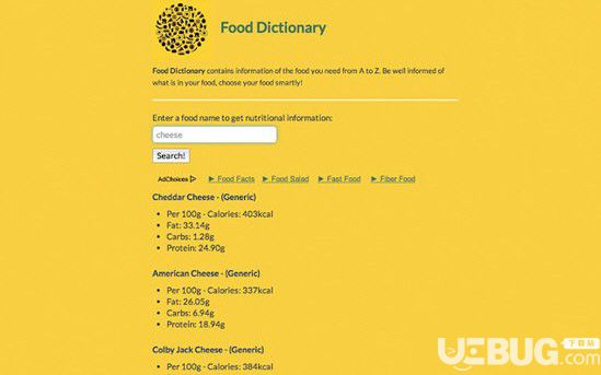 Food Dictionary Chrome插件