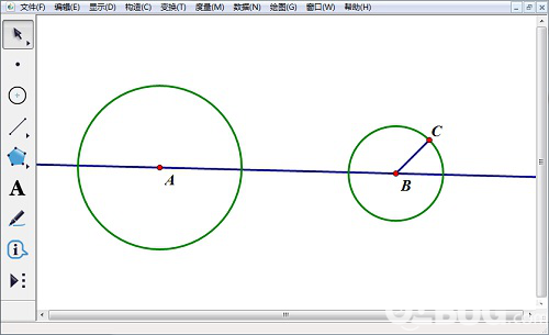 怎么使用幾何畫板畫兩圓的內公切線