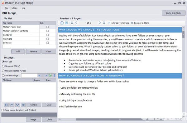 MSTech PDF Split Merge(PDF文件合并分割軟件)