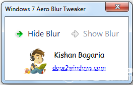 Windows 7 Aero Blur Tweaker