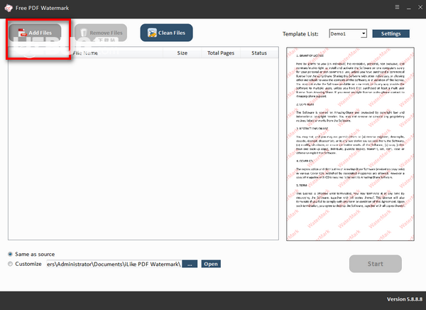 Free PDF Watermark(PDF加水印工具)v5.8.8.8免費(fèi)版【3】