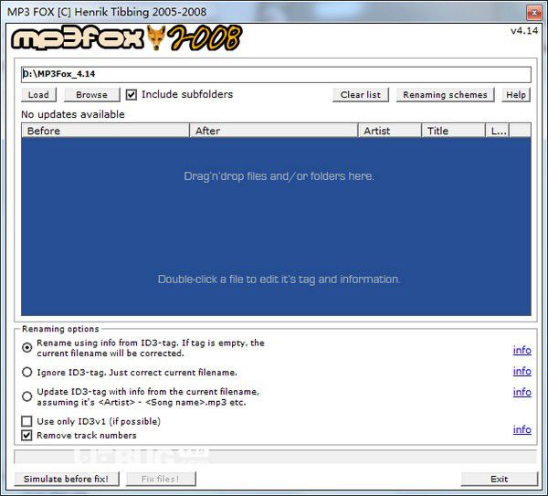 MP3 Fox(MP3批量重命名工具)v4.14免費版