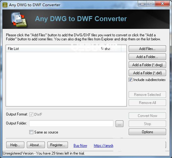 Any DWG to DWF Converter