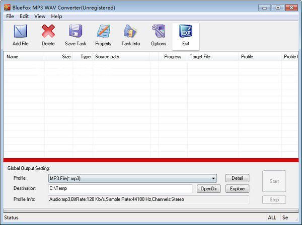 Bluefox MP3 WAV Converter v3.01免費(fèi)版