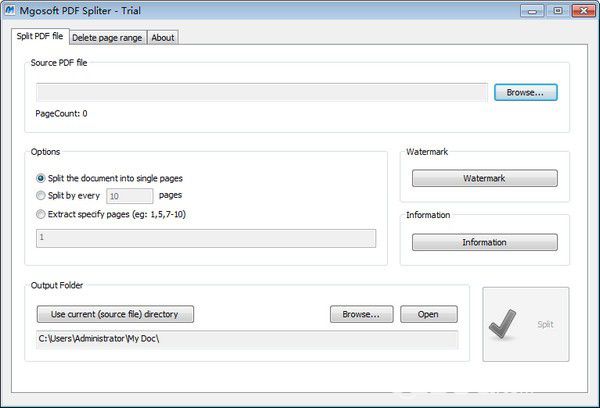 Mgosoft PDF Spliter(PDF分割器)
