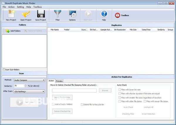 Boxoft Duplicate Music Finder(重復(fù)音頻文件清理工具)