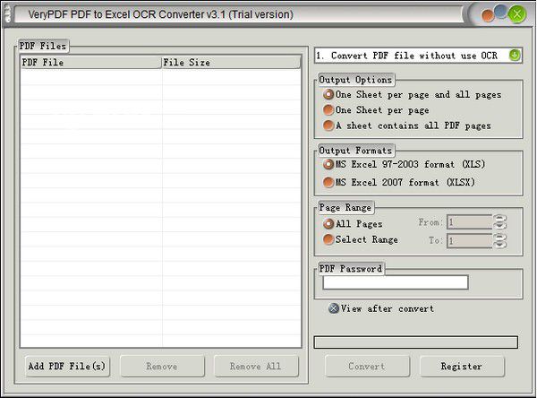 VeryPDF PDF to Excel OCR Converter v3.1免費版