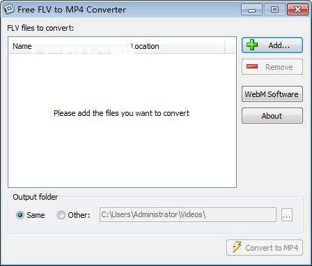 Free FLV to MP4 Converter(FLV轉(zhuǎn)MP4轉(zhuǎn)換器)v1.0免費(fèi)版