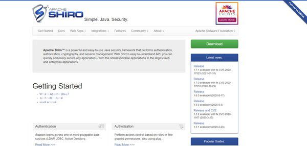 Apache Shiro(Java安全框架)v1.7.1免費(fèi)版