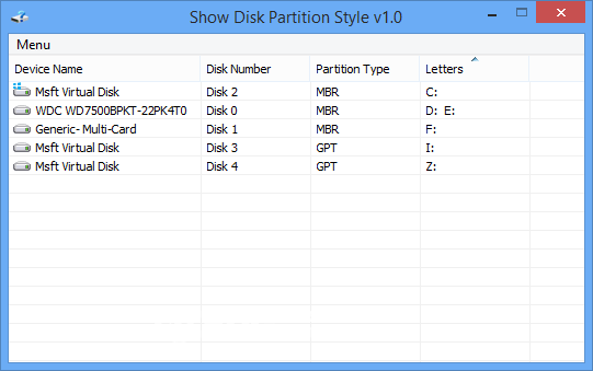 Show Disk Partition Style(磁盤分區(qū)樣式查看器)