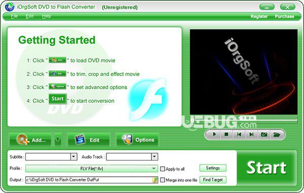 iOrgSoft DVD to Flash Converter(視頻格式轉(zhuǎn)換工具)