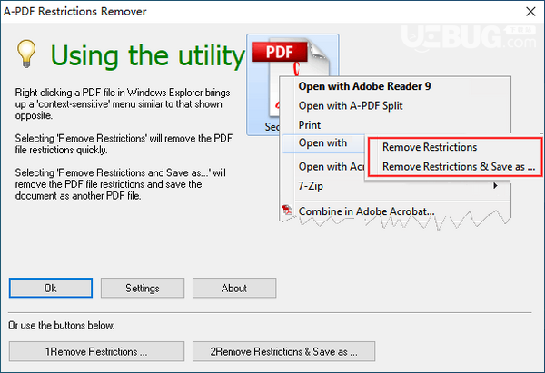 A-PDF Restrictions Remover(PDF文件解密軟件)