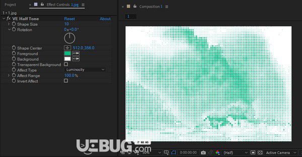 VE Halftone(半調(diào)效果AE插件)