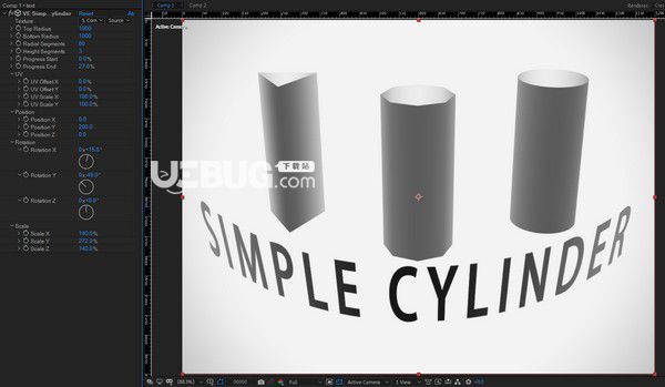 VE Simple Cylinder(3D圓柱體AE插件)