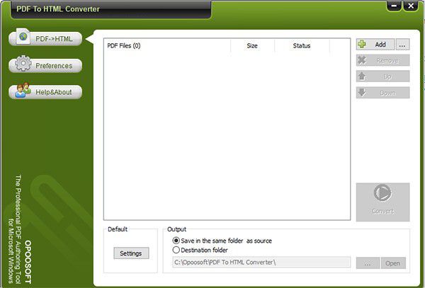 Opoosoft PDF To HTML Converter(PDF文件格式轉換工具)