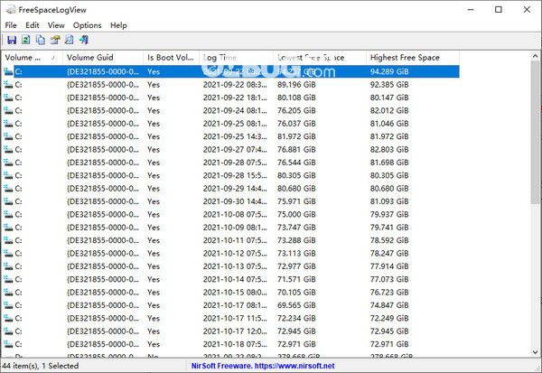 FreeSpaceLogView(可用磁盤空間日志查看工具)