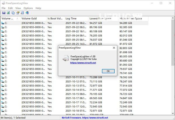 FreeSpaceLogView(可用磁盤空間日志查看工具)v1.0綠色版【2】