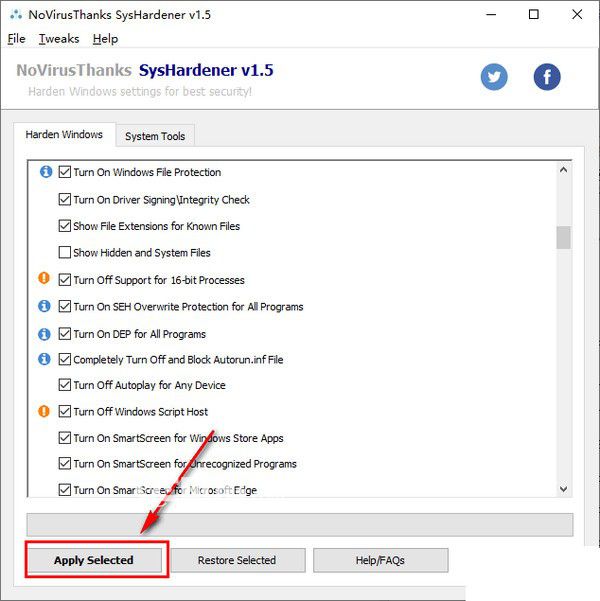 NoVirusThanks SysHardener(電腦系統(tǒng)權(quán)限工具)v1.5免費版【8】