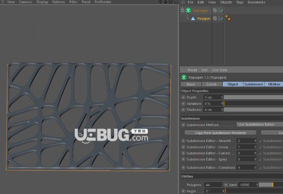 trypogen(C4D多邊形鏤空插件)v1.5免費(fèi)版【2】