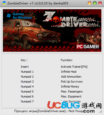 僵尸車手 v2.0.0.10七項(xiàng)修改器[DenkA003]