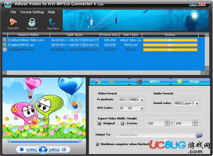 ABest Video to AVI MPEG Converter下載