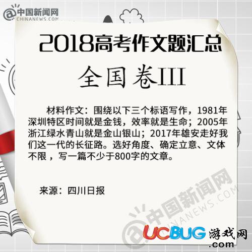 2018年全國8套卷高考語文作文題目匯總大全