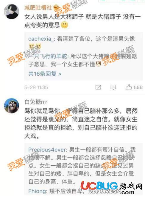 抖音男人都是大豬蹄子是什么意思